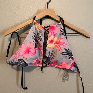 vs PINK high neck bikini top,  floral print